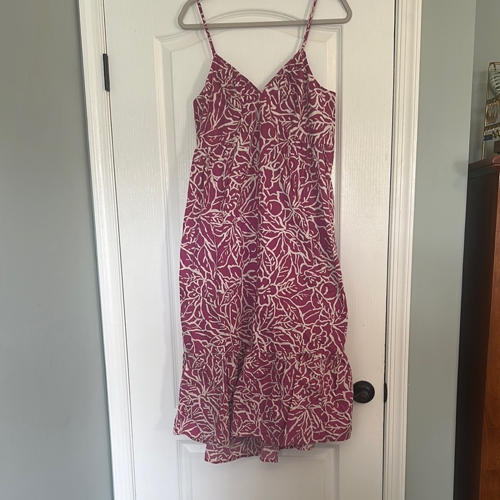 GAP LARGE TALL tropical Spaghetti Strap Dress